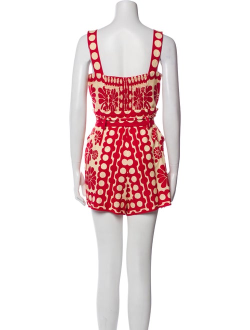 Farm Rio Floral Print Square Neckline Romper