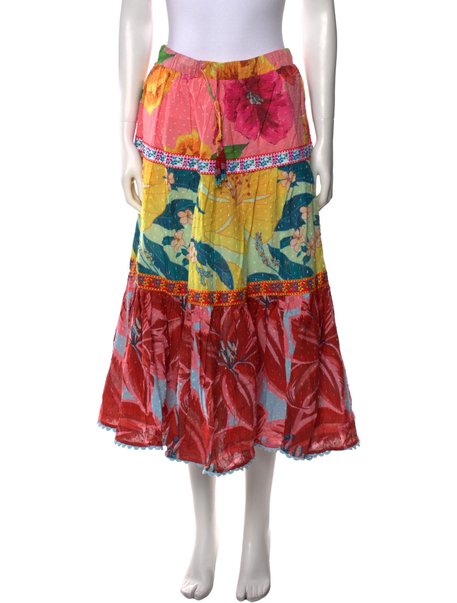 Farm Rio Floral Print Midi Length Skirt w/ Tags