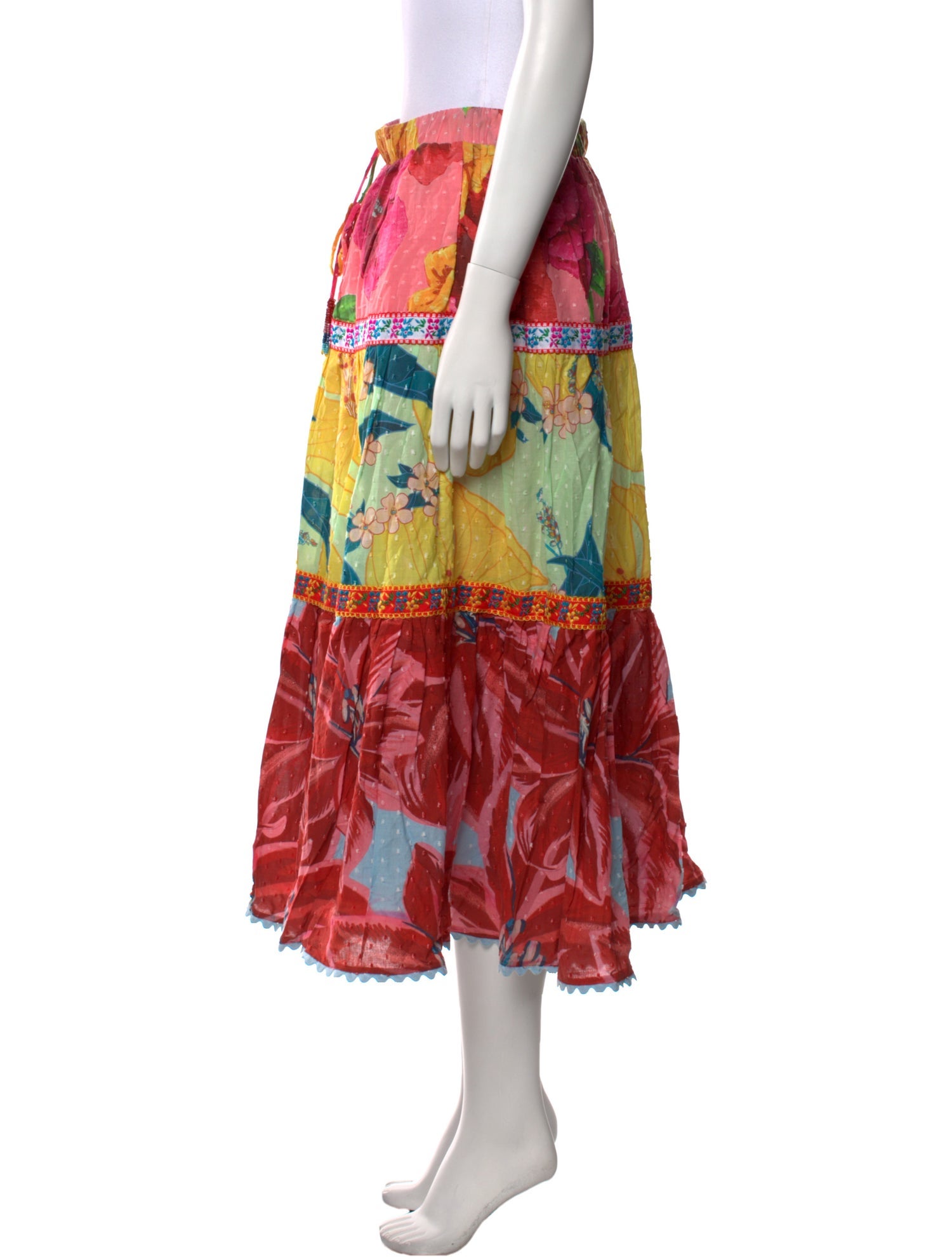 Farm Rio Floral Print Midi Length Skirt w/ Tags