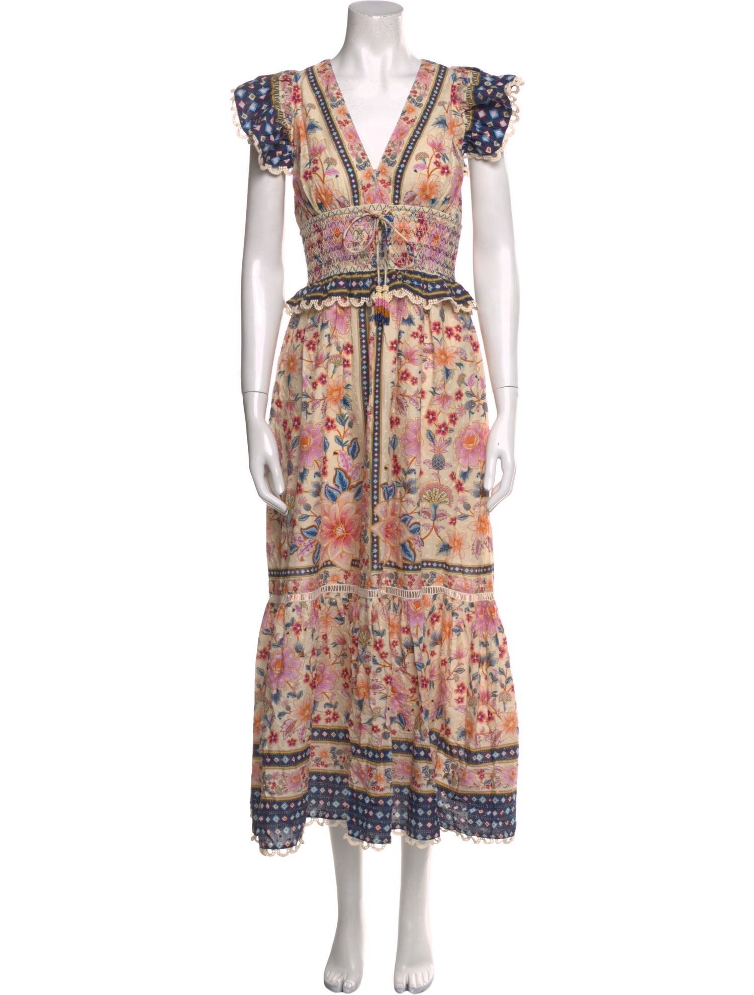 Farm Rio Floral Print Long Dress w/ Tags