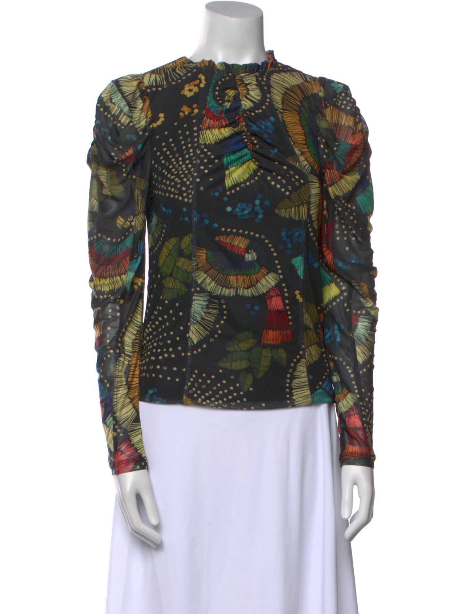 Farm Rio Printed Mock Neck Top