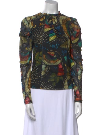 Farm Rio Printed Mock Neck Top