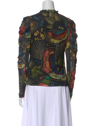 Farm Rio Printed Mock Neck Top