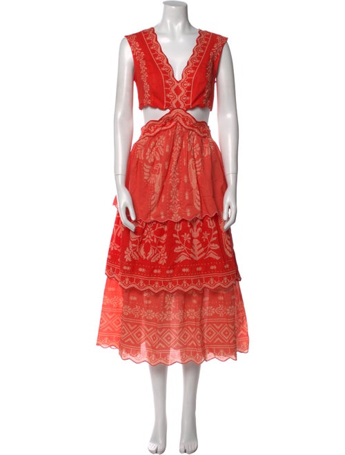 Farm Rio Printed Midi Length Dress