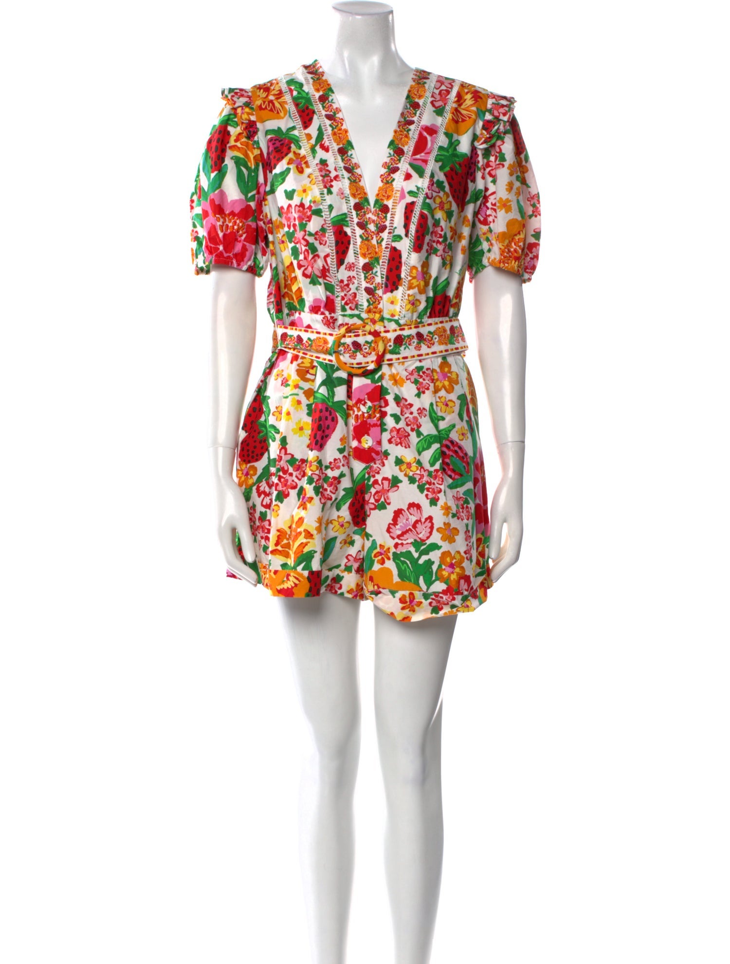 Farm Rio Printed V-Neck Romper