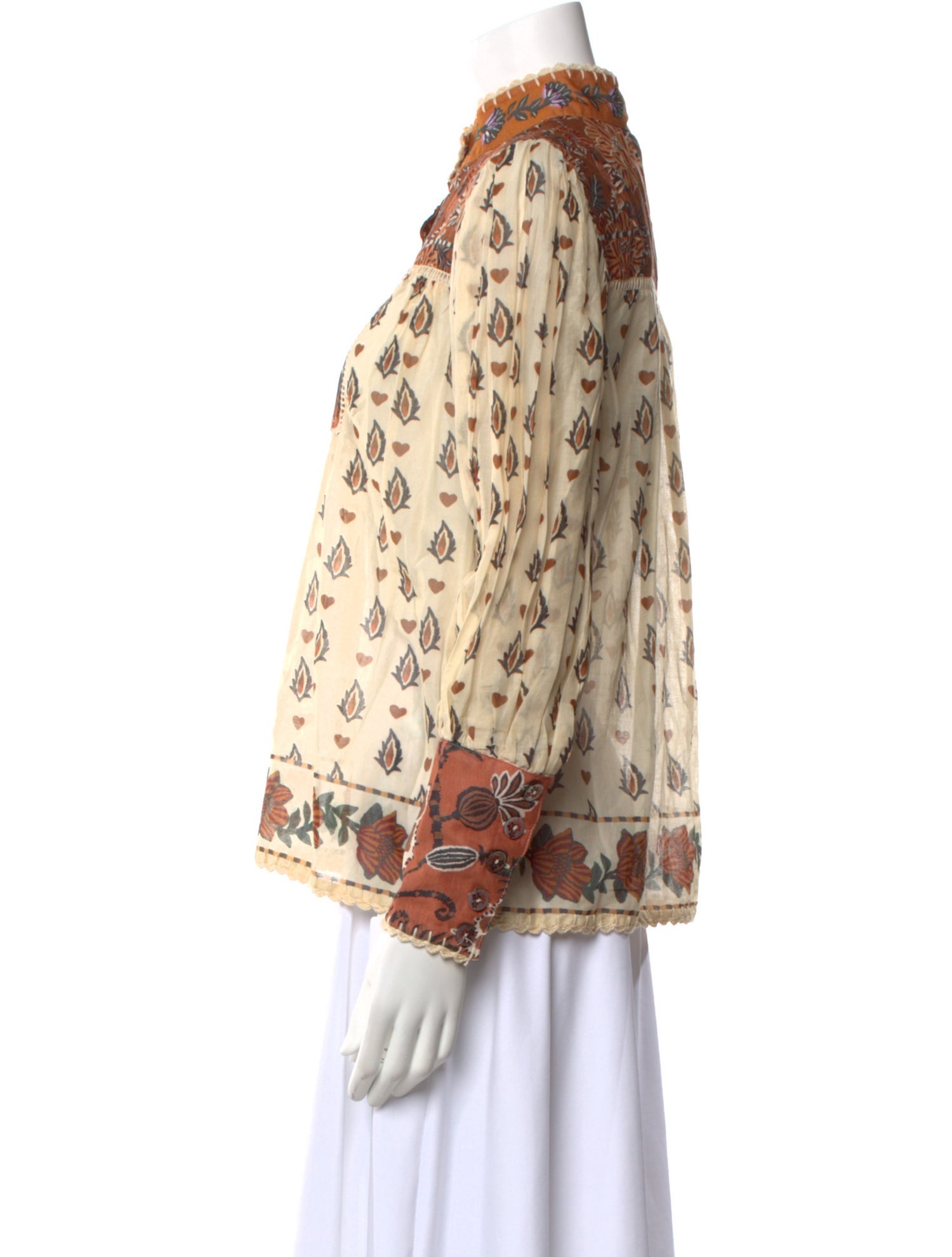 Farm Rio Printed Mock Neck Blouse w/ Tags