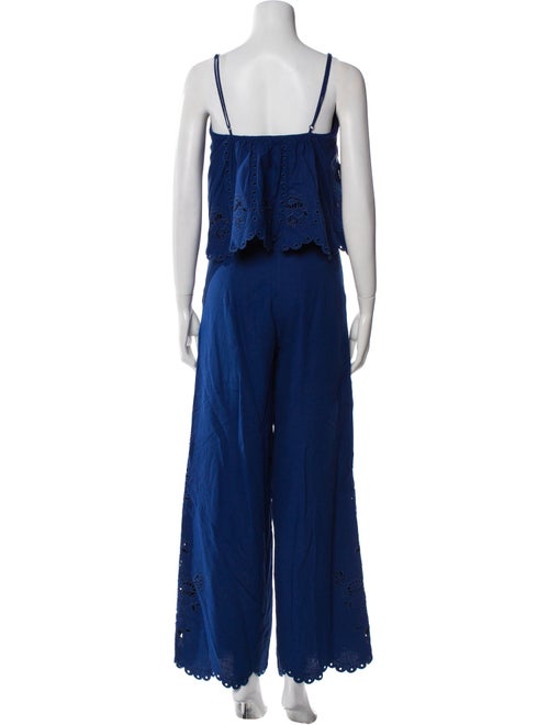 Farm Rio Linen Eyelet Trim Pant Set