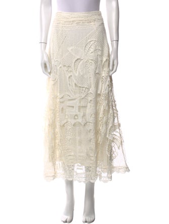 Farm Rio Lace Pattern Midi Length Skirt