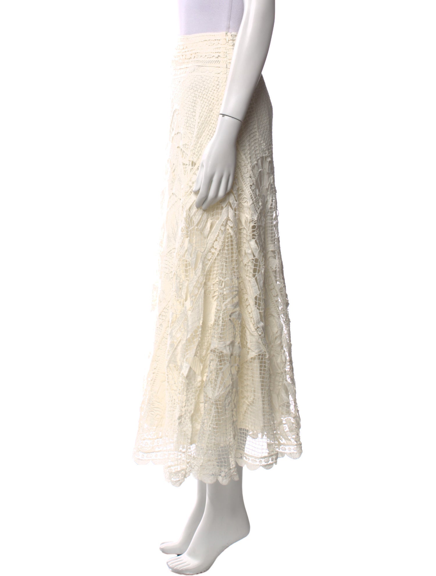 Farm Rio Lace Pattern Midi Length Skirt