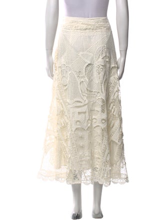 Farm Rio Lace Pattern Midi Length Skirt