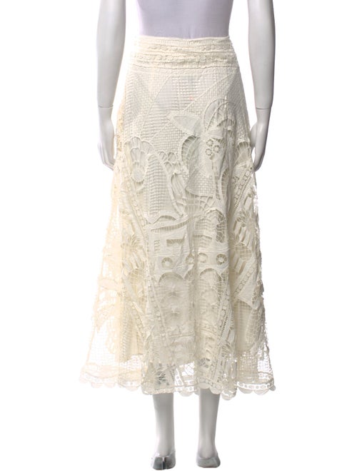 Farm Rio Lace Pattern Midi Length Skirt