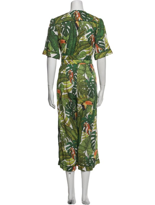 Farm Rio Printed V-Neck Jumpsuit