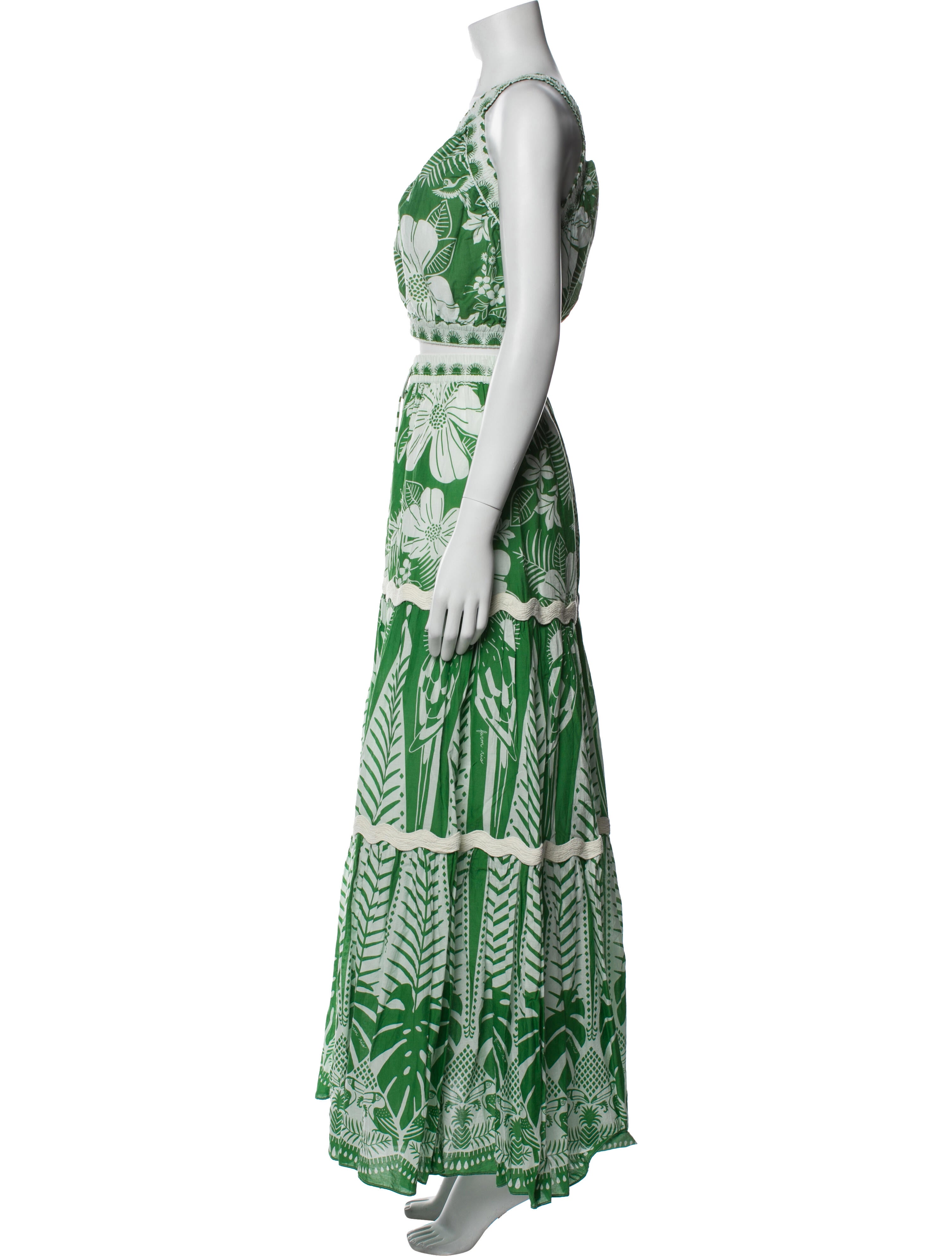 Farm Rio Floral Print Tassel Accents Skirt Set