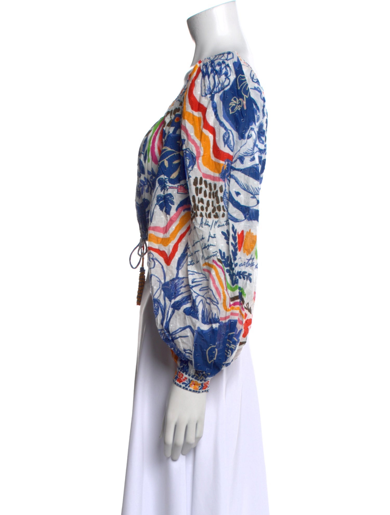 Farm Rio Printed Square Neckline Crop Top w/ Tags