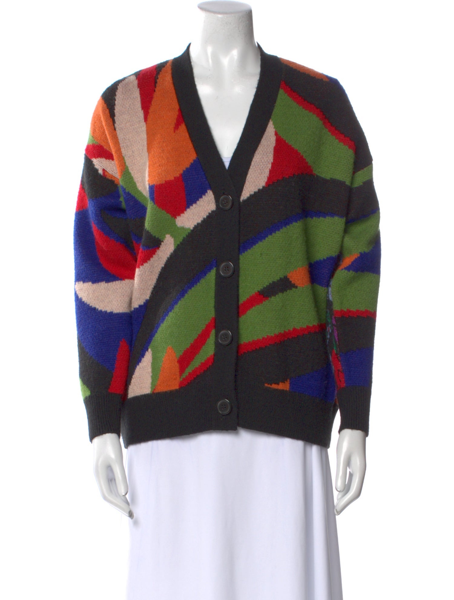 Farm Rio Printed V-Neck Sweater