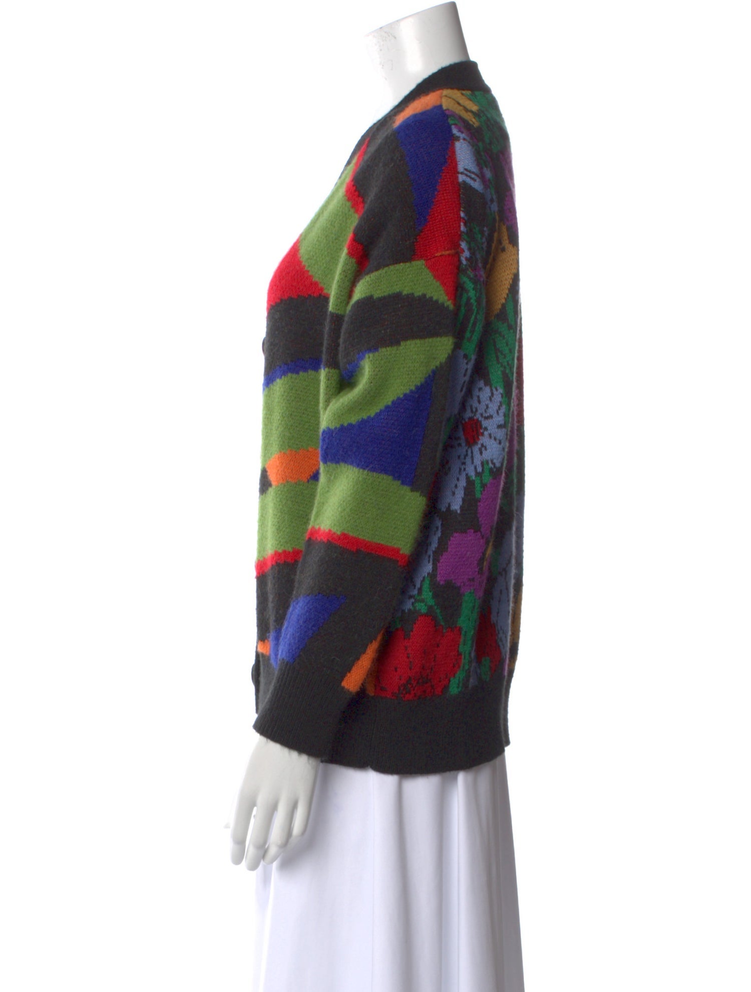 Farm Rio Printed V-Neck Sweater