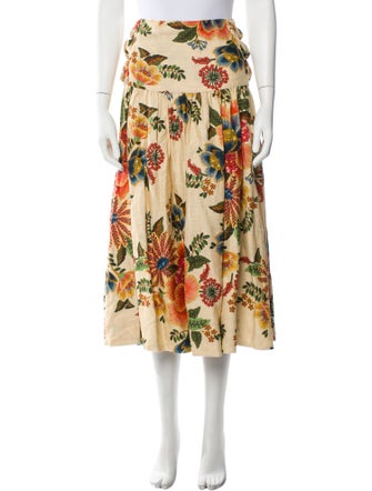 Farm Rio Linen Midi Length Skirt