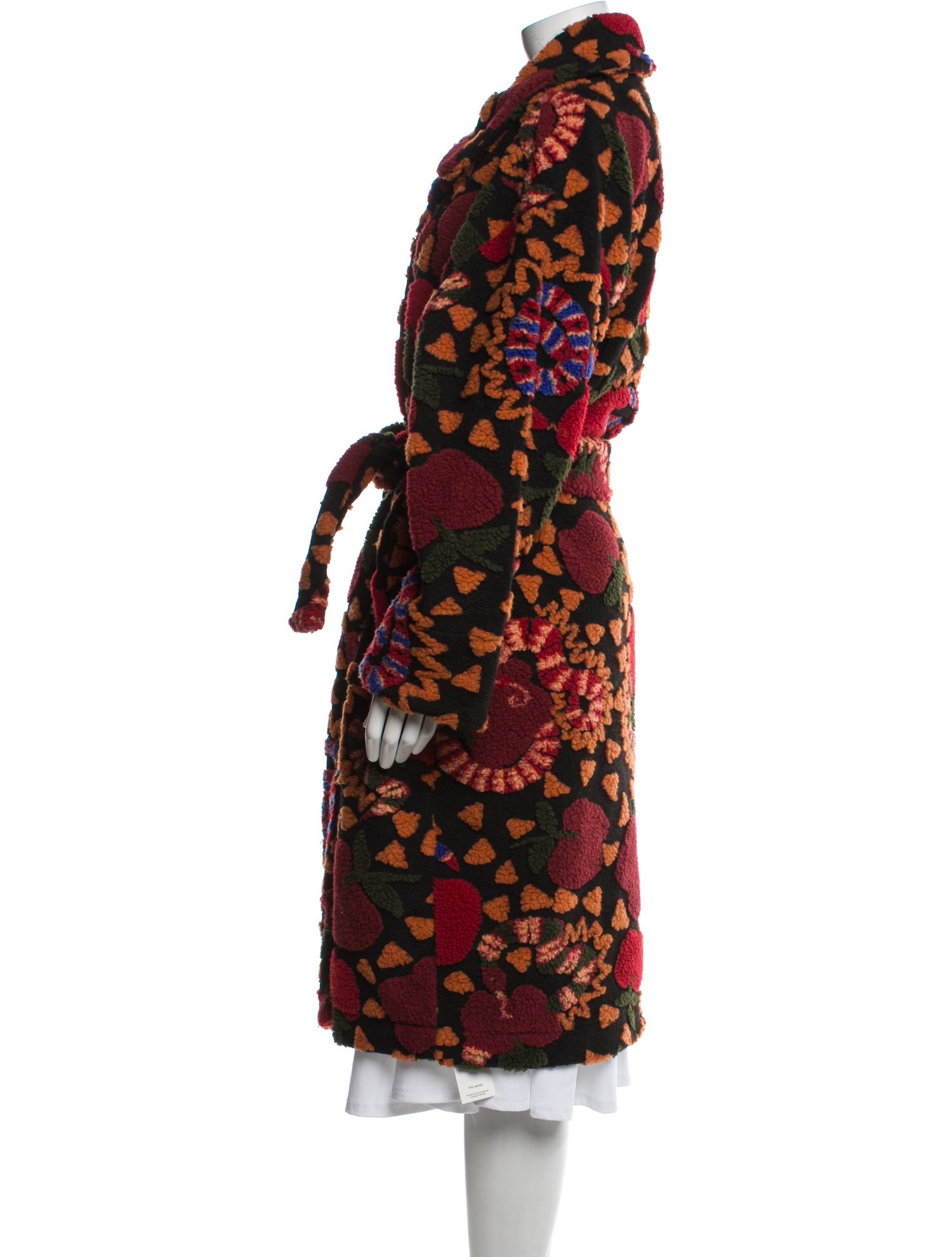 Farm Rio Floral Print Faux Fur Coat