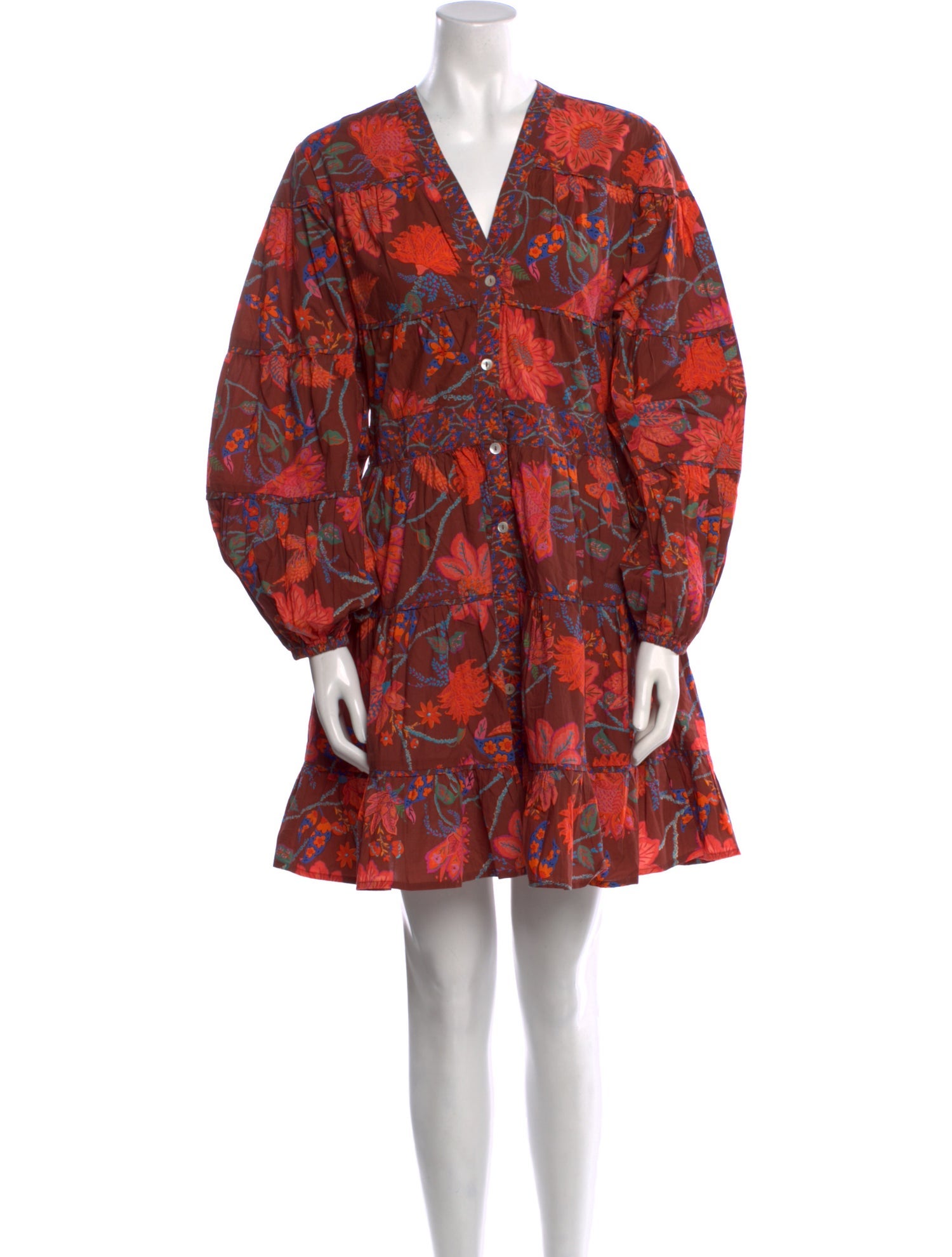 Farm Rio Floral Print Mini Dress