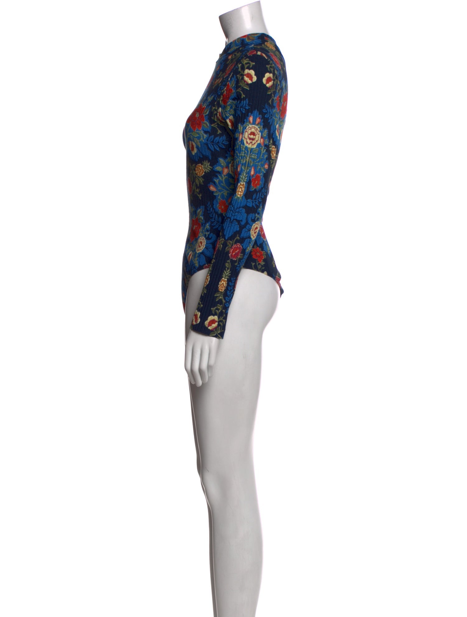 Farm Rio Floral Print Mock Neck Bodysuit w/ Tags