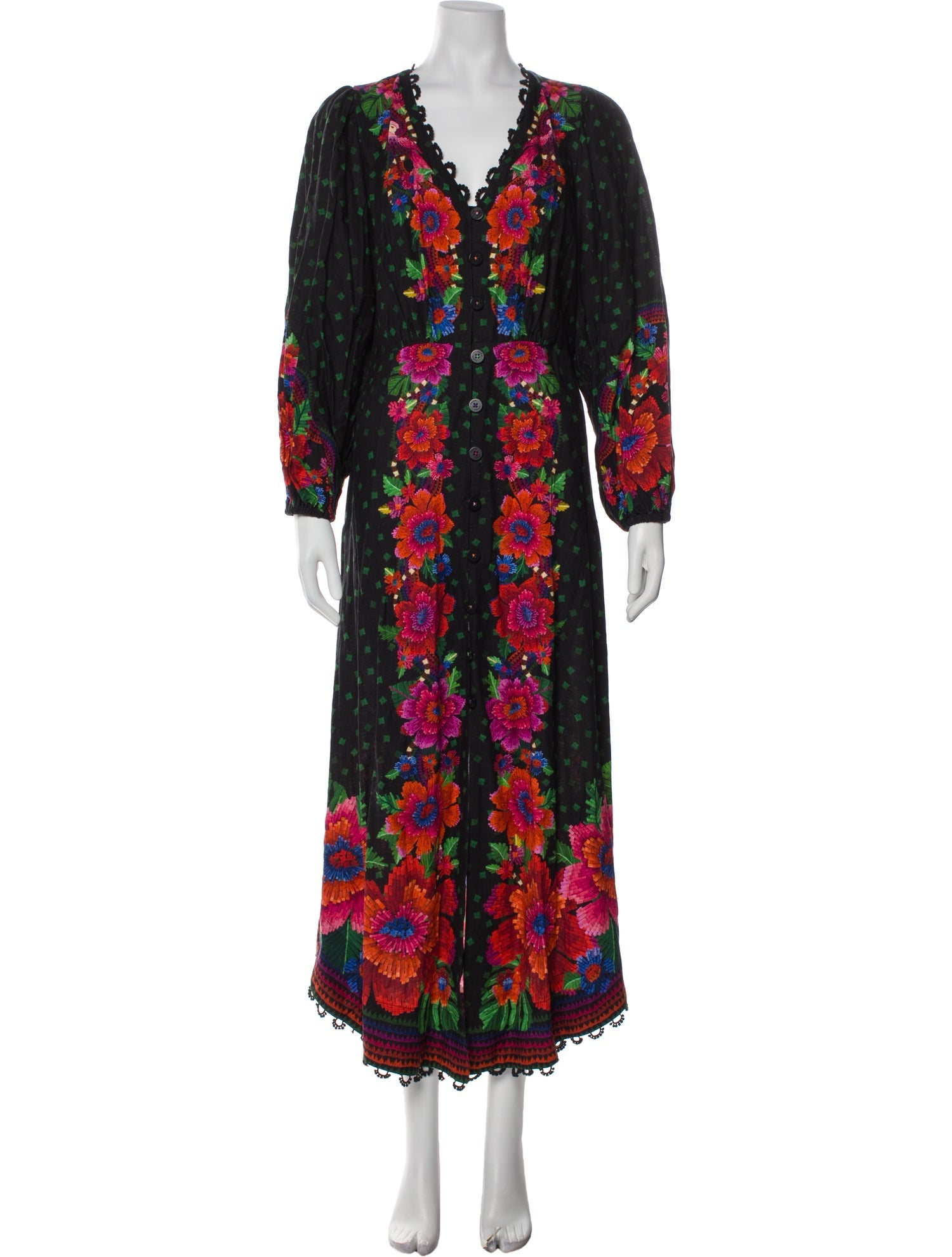 Farm Rio Floral Print Long Dress