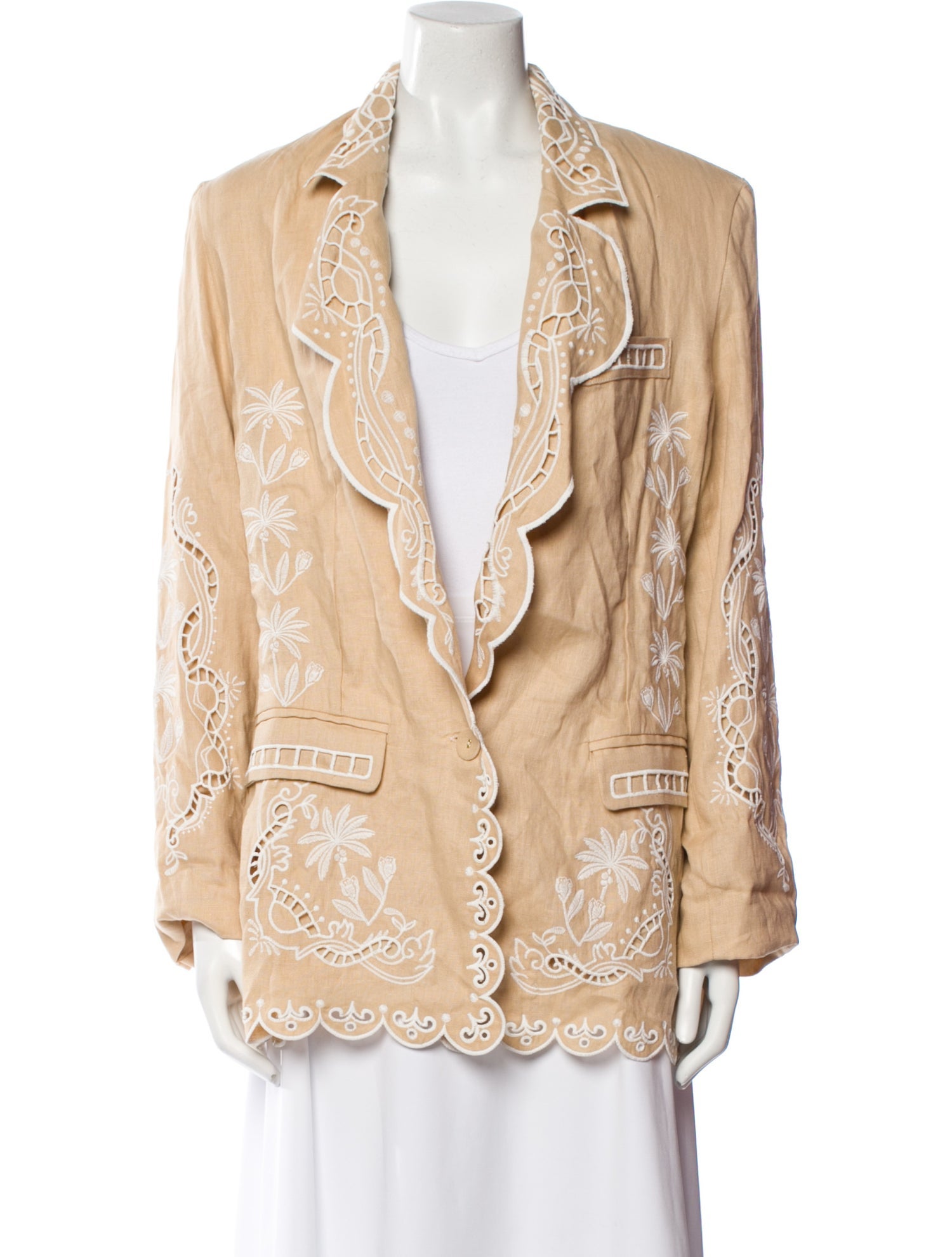 Farm Rio Linen Paisley Print Evening Jacket