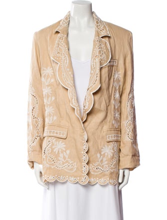 Farm Rio Linen Paisley Print Evening Jacket