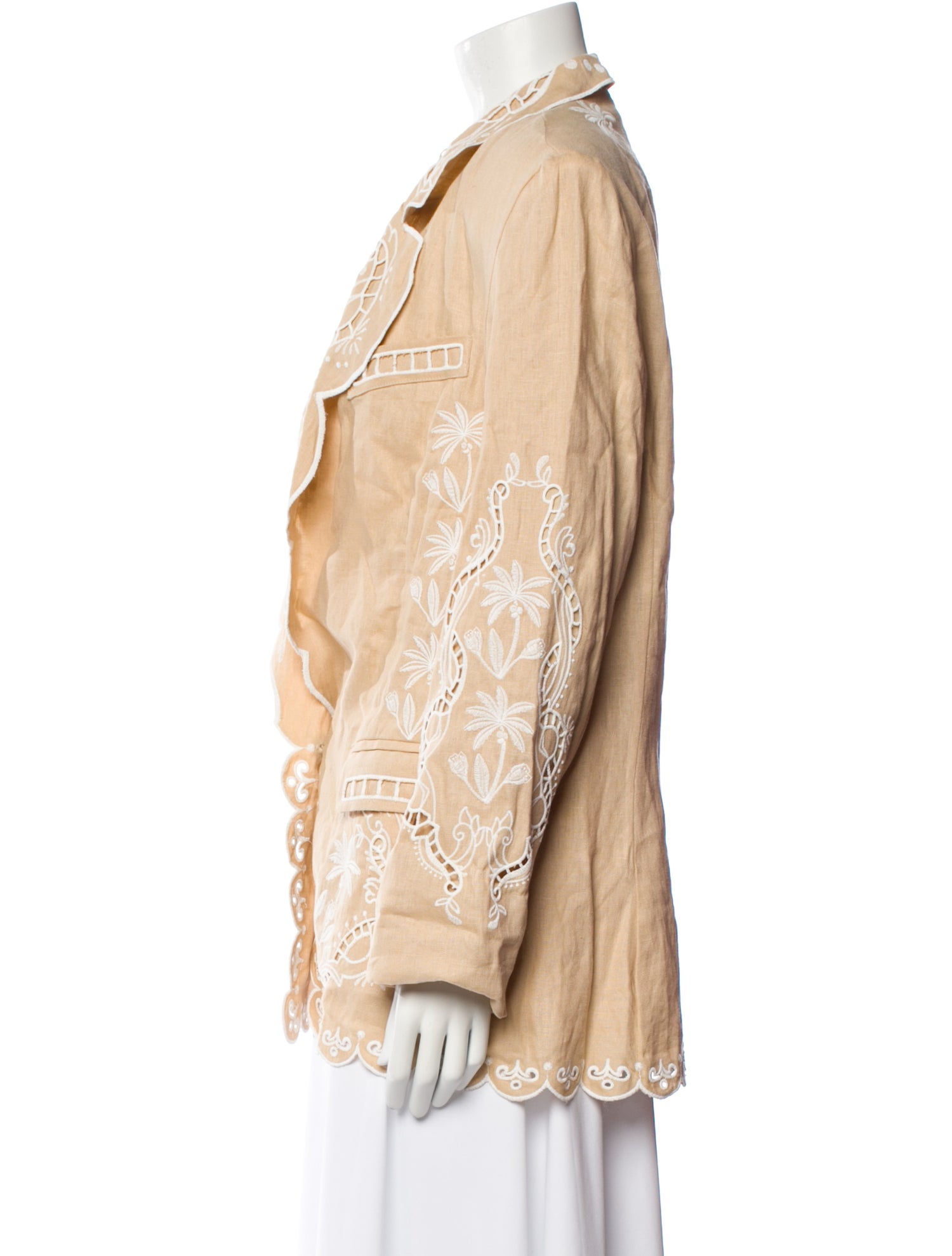 Farm Rio Linen Paisley Print Evening Jacket