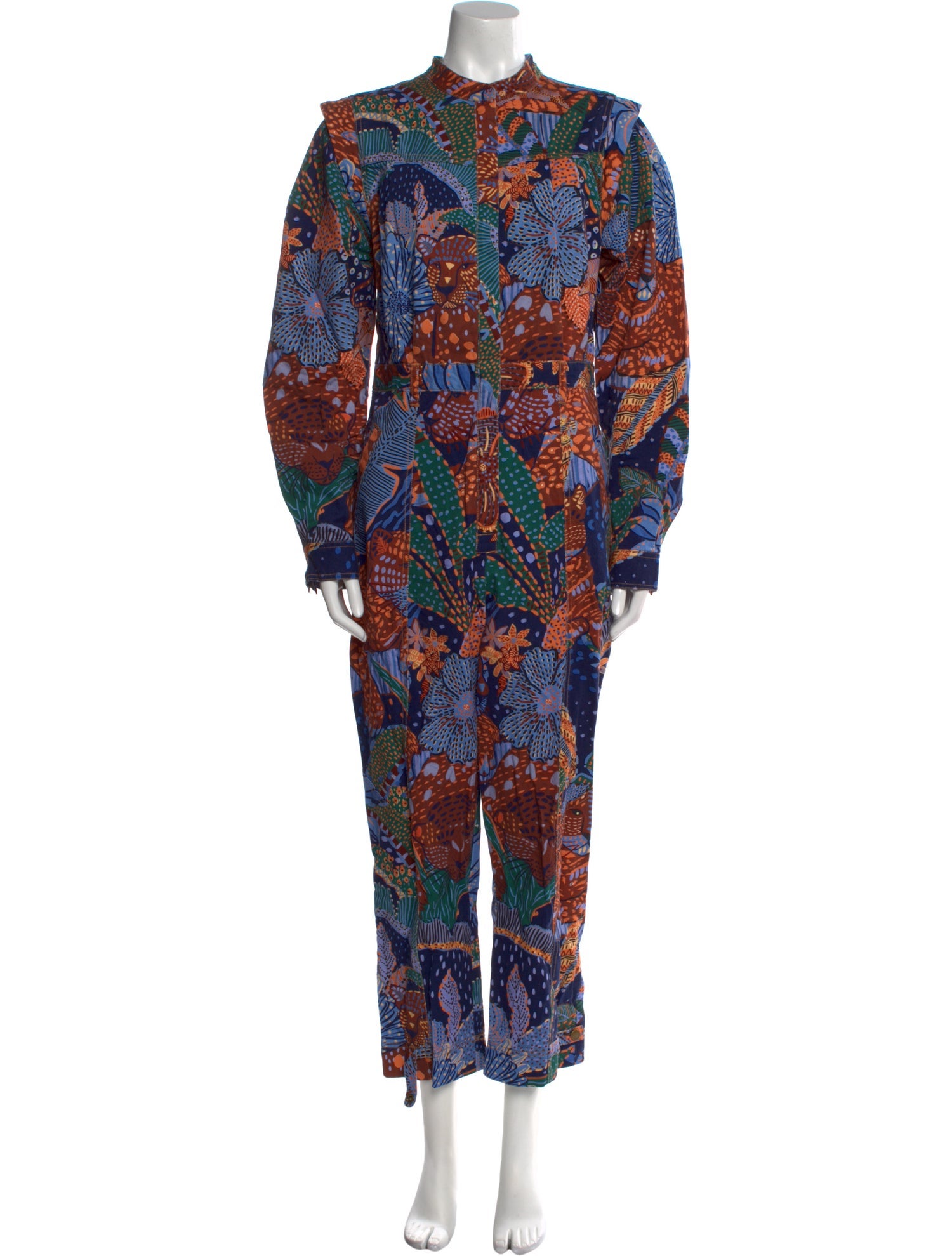 Farm Rio Floral Print Mock Neck Jumpsuit