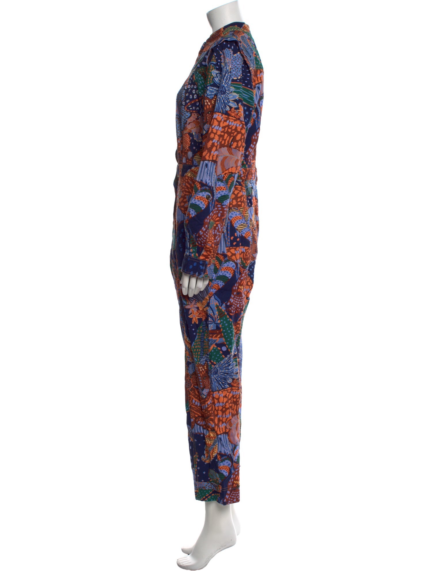 Farm Rio Floral Print Mock Neck Jumpsuit