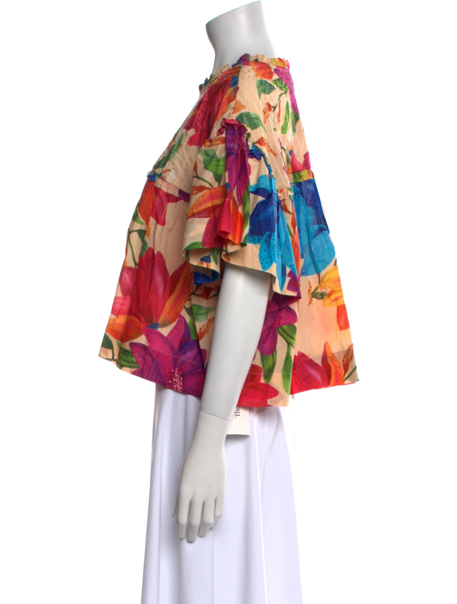 Farm Rio Floral Print Scoop Neck Crop Top