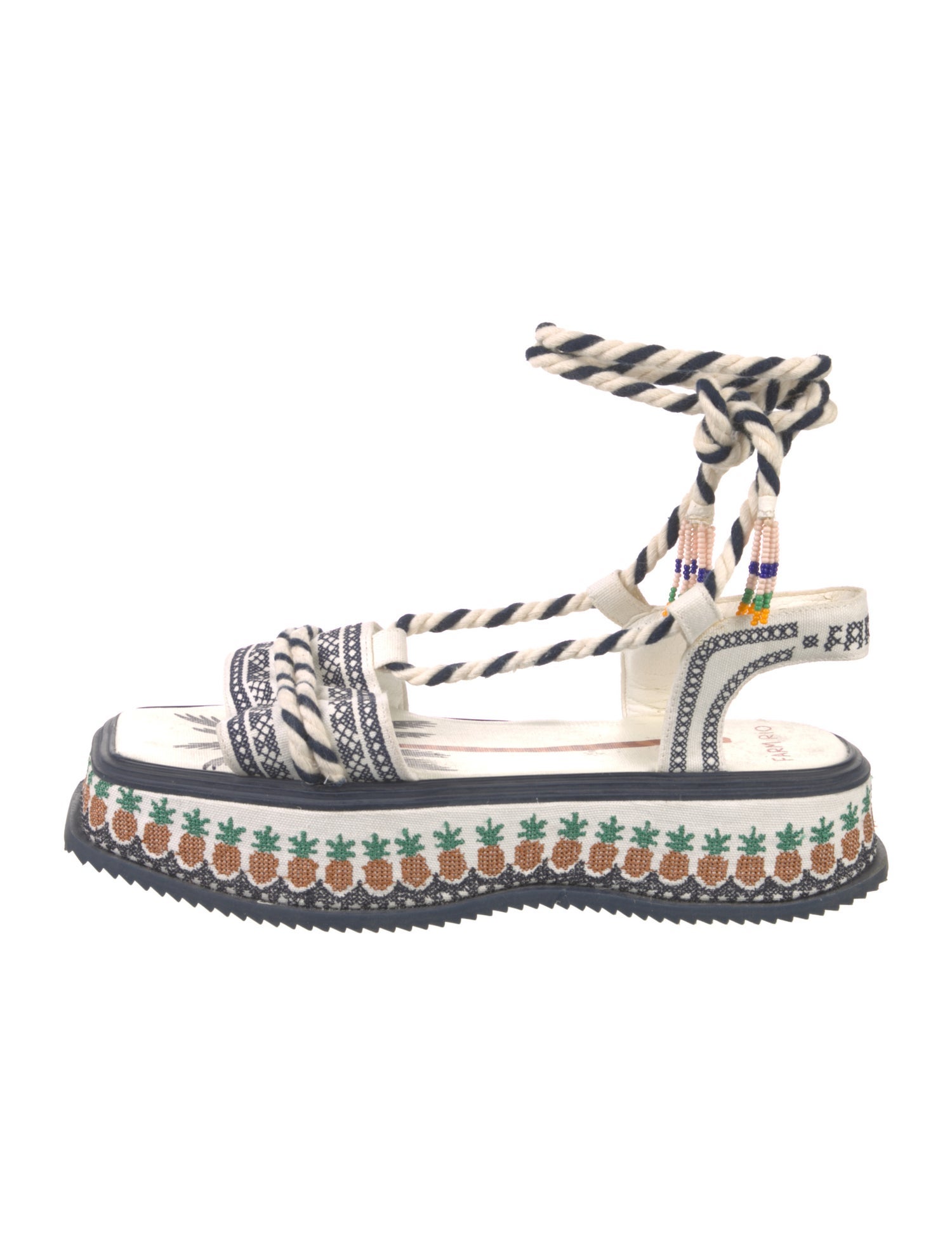 Farm Rio Canvas Patterned Gladiator Sandals