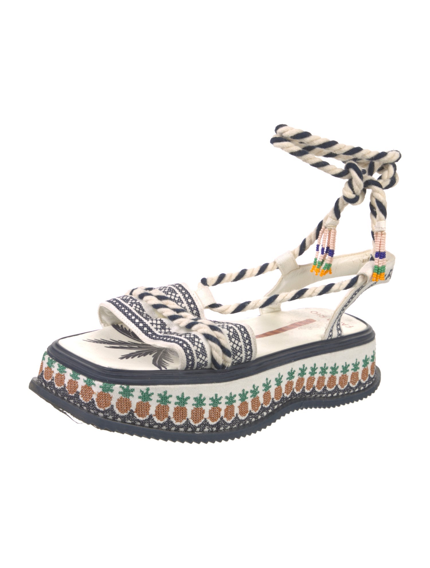 Farm Rio Canvas Patterned Gladiator Sandals