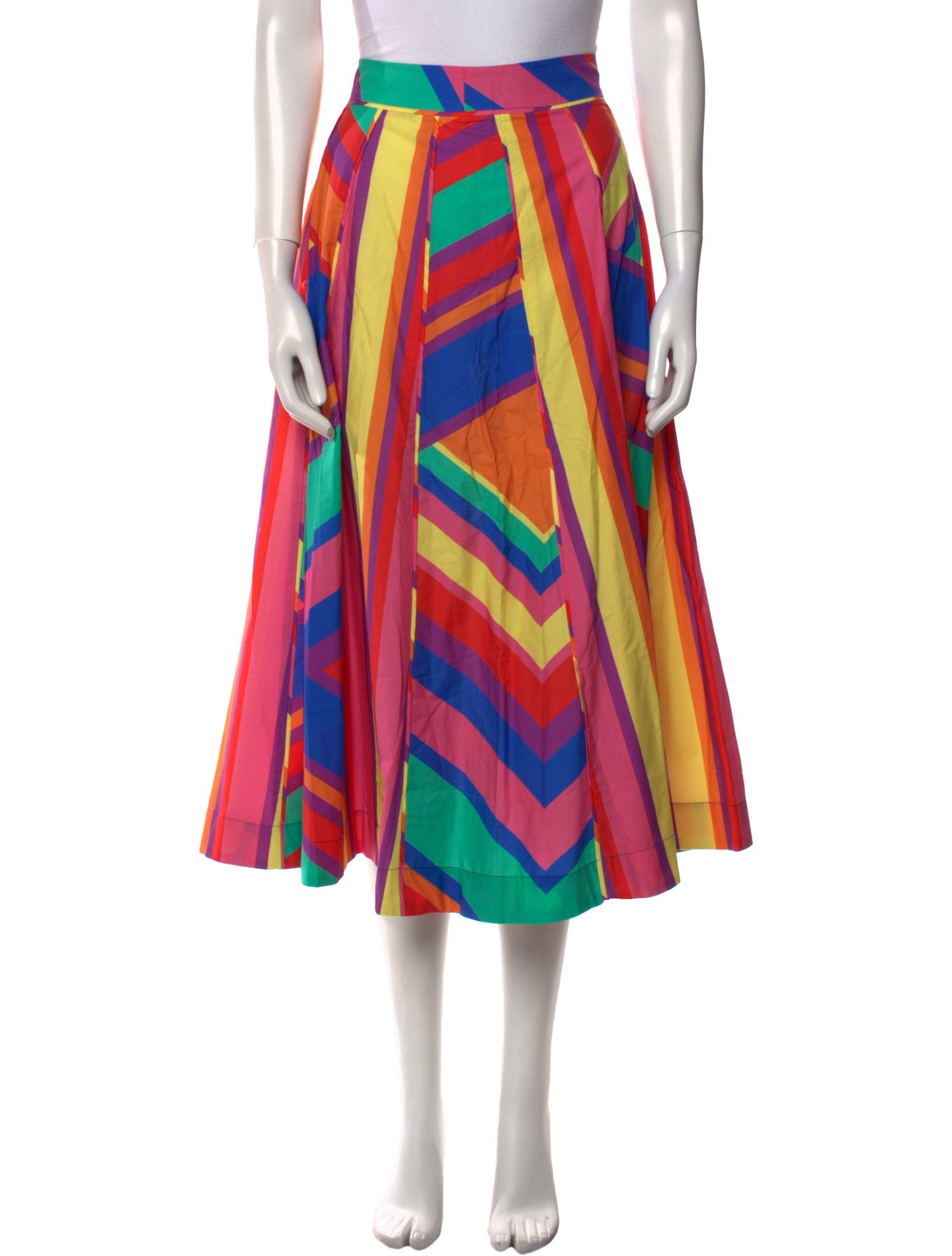 Farm Rio Striped Midi Length Skirt