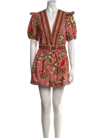 Farm Rio Floral Print V-Neck Romper