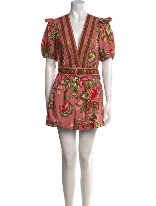 Farm Rio Floral Print V-Neck Romper