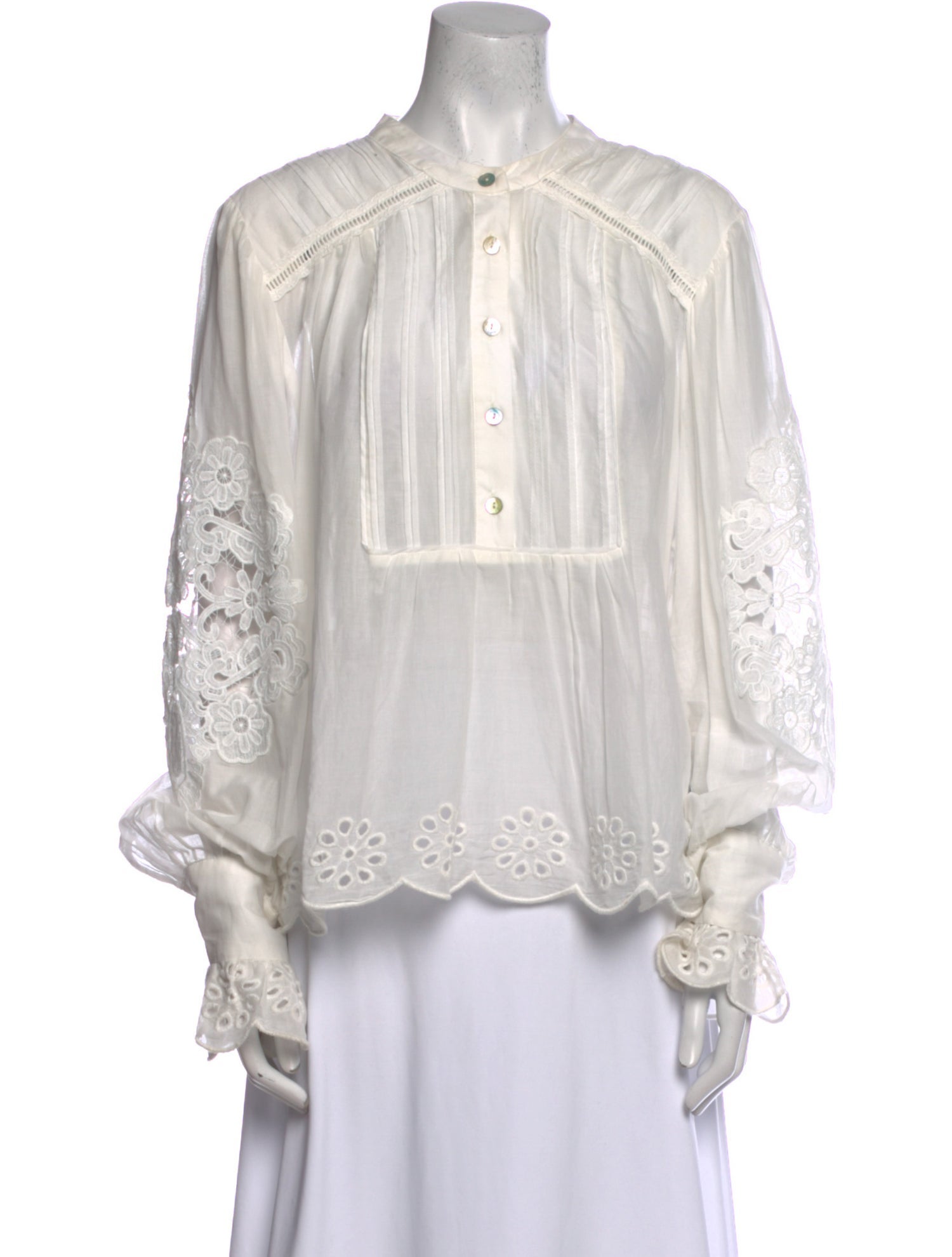 Farm Rio Mock Neck Long Sleeve Blouse