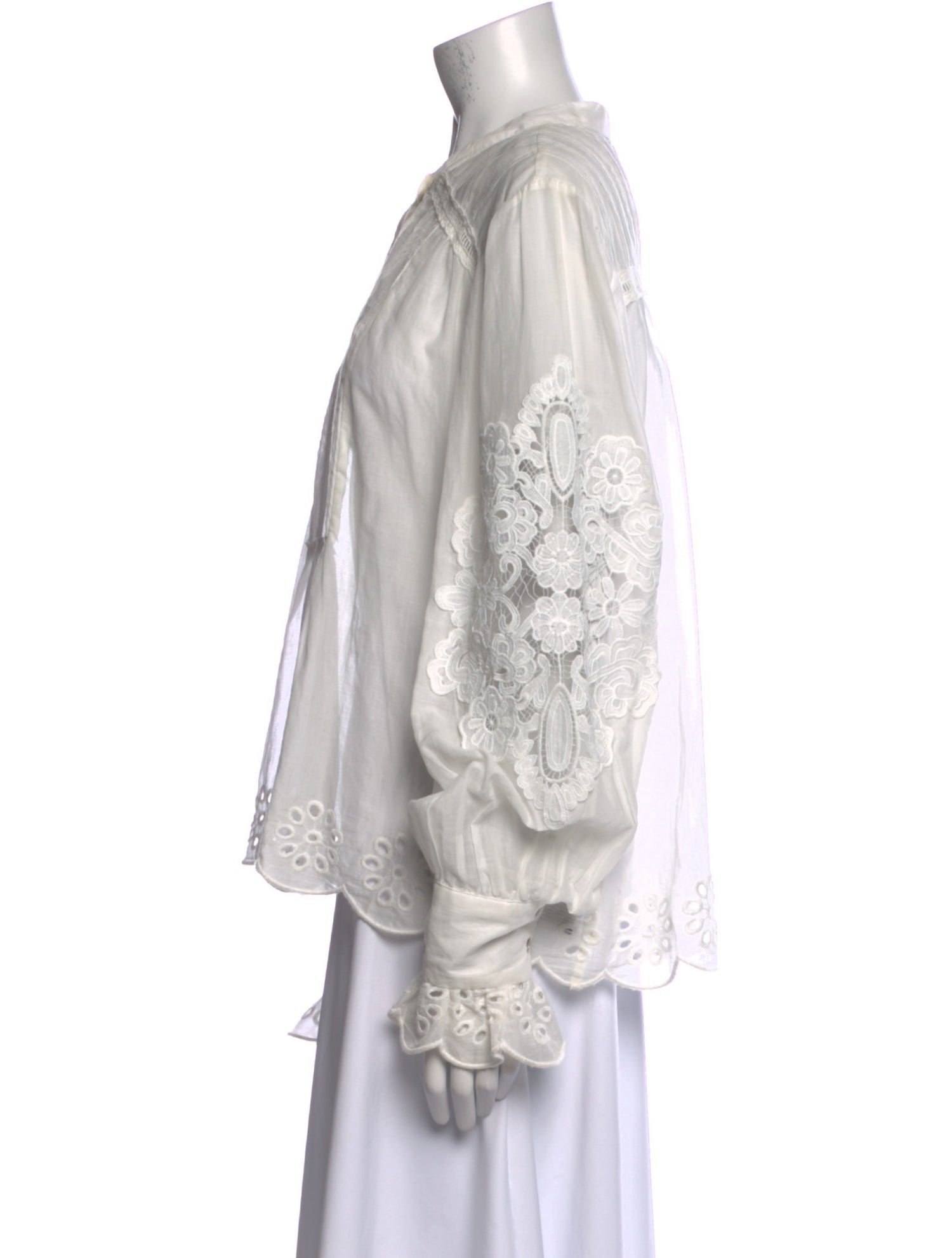 Farm Rio Mock Neck Long Sleeve Blouse