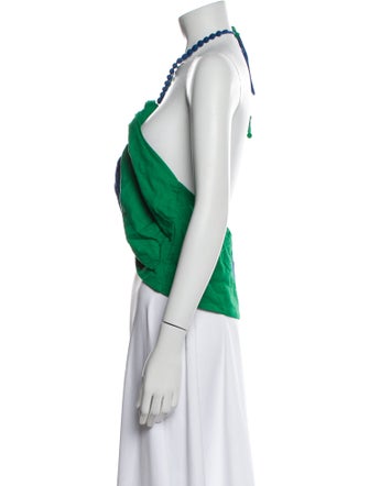 Farm Rio Linen Colorblock Pattern Crop Top