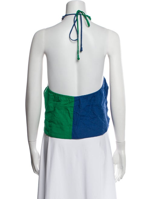 Farm Rio Linen Colorblock Pattern Crop Top