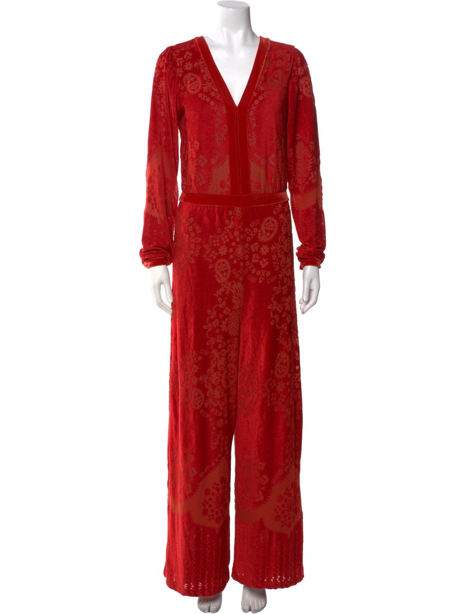 Farm Rio Printed V-Neck Jumpsuit w/ Tags