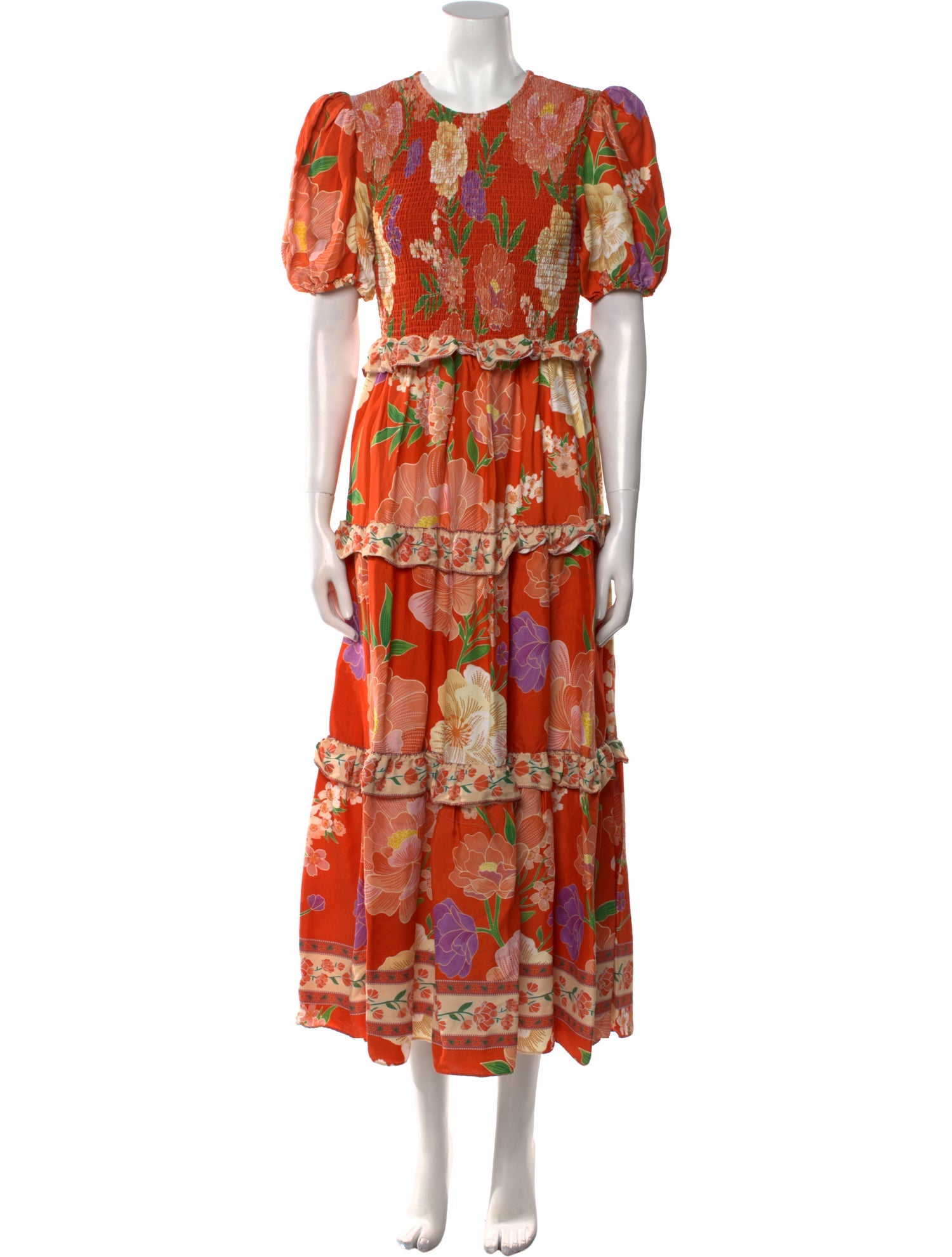 farm rio dresses Off-White Painted Flowers Maxi Dress main image 1