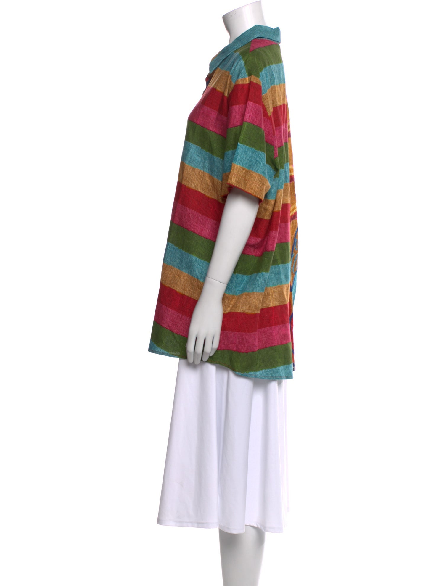 Farm Rio Striped Short Sleeve Tunic