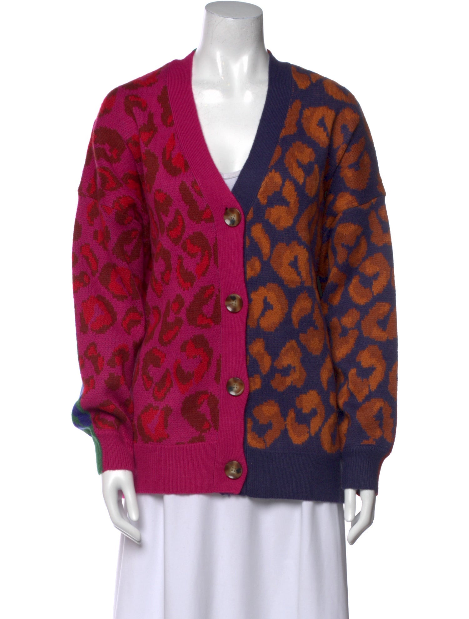 Farm Rio Printed V-Neck Sweater