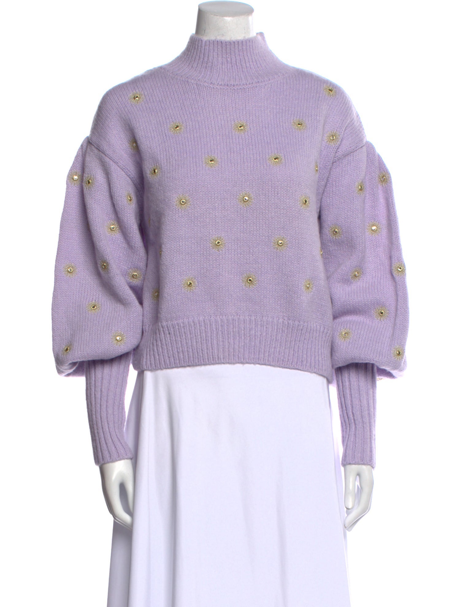 Farm Rio Printed Mock Neck Sweater