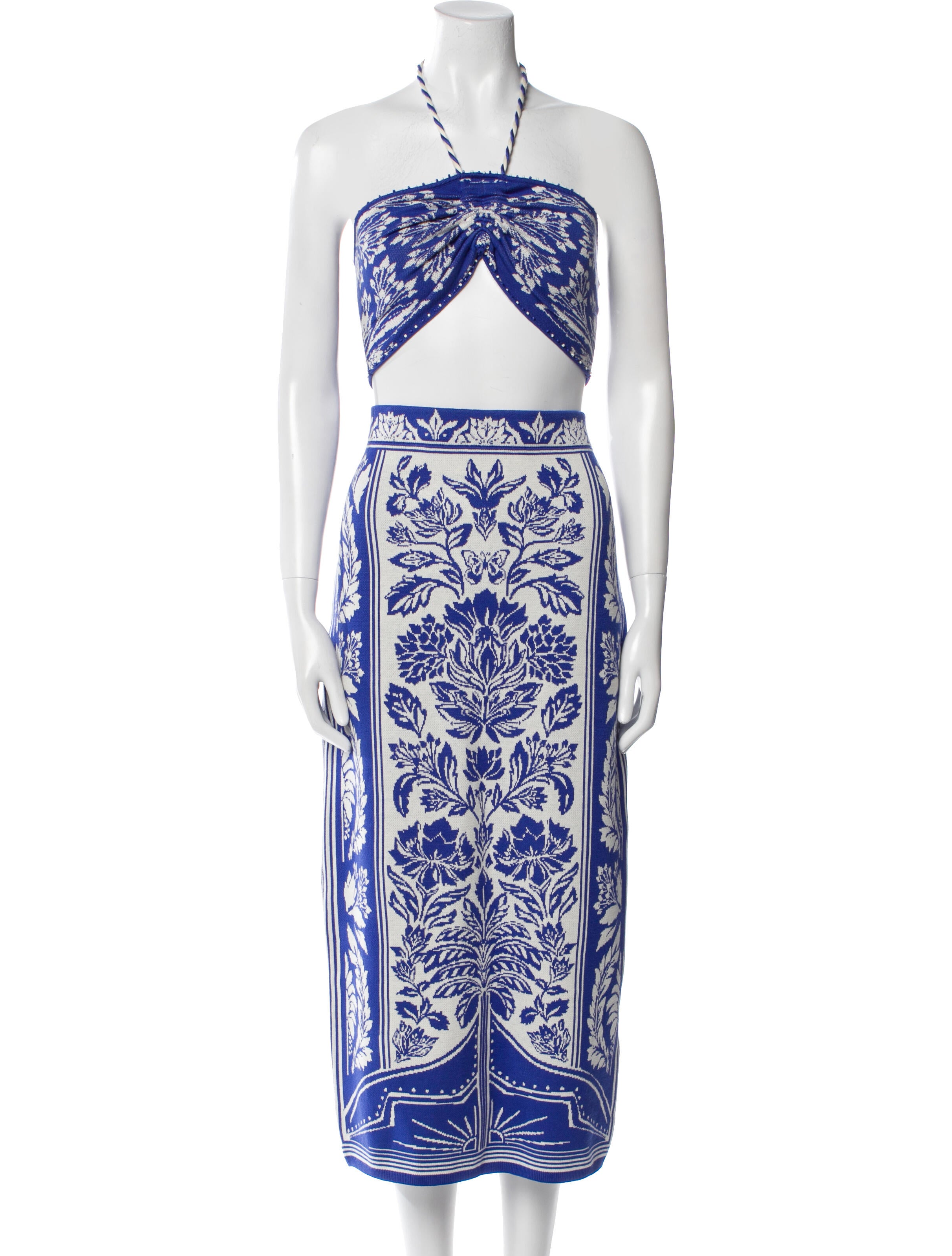 Farm Rio Floral Print Tassel Accents Skirt Set