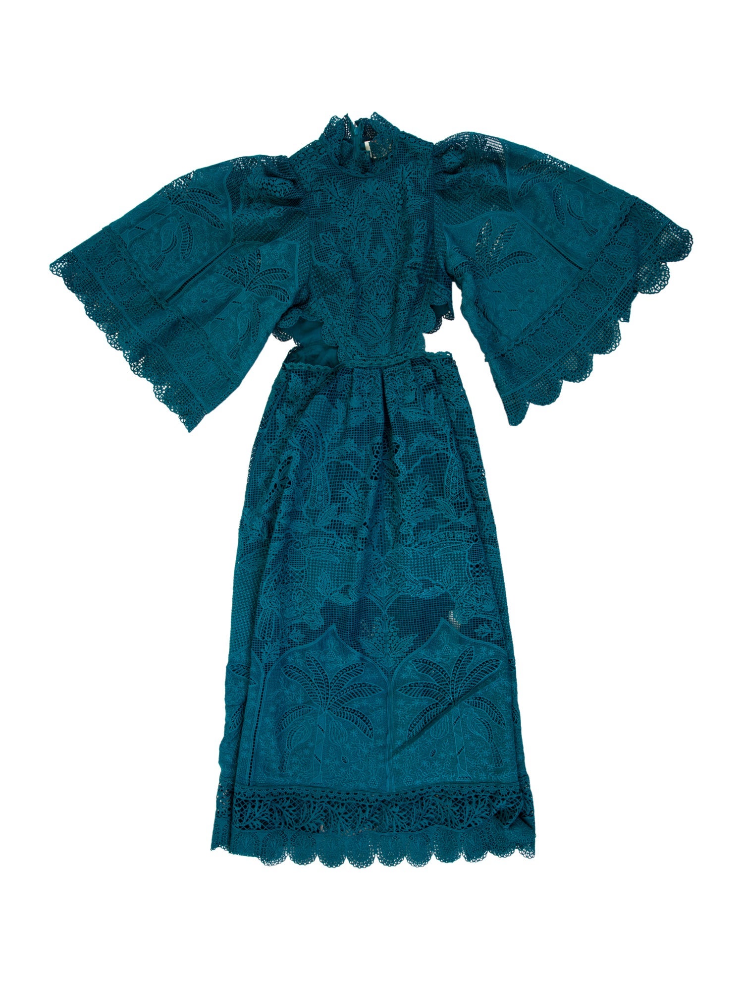 Farm Rio Lace Pattern Long Dress