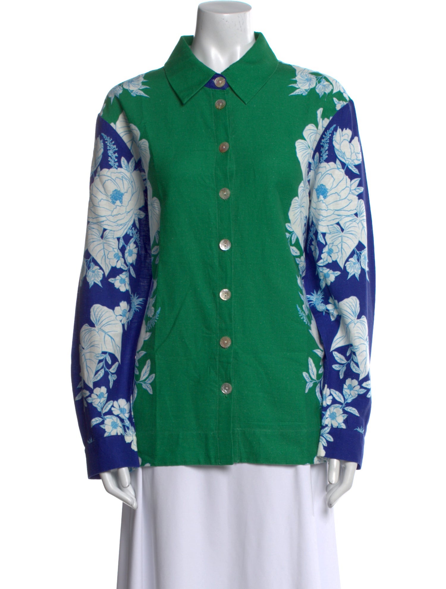 Farm Rio Floral Print Long Sleeve Button-Up Top
