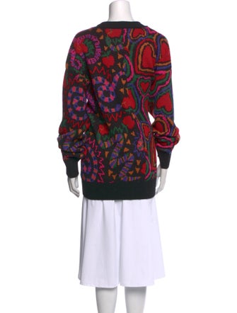 Farm Rio Printed V-Neck Sweater