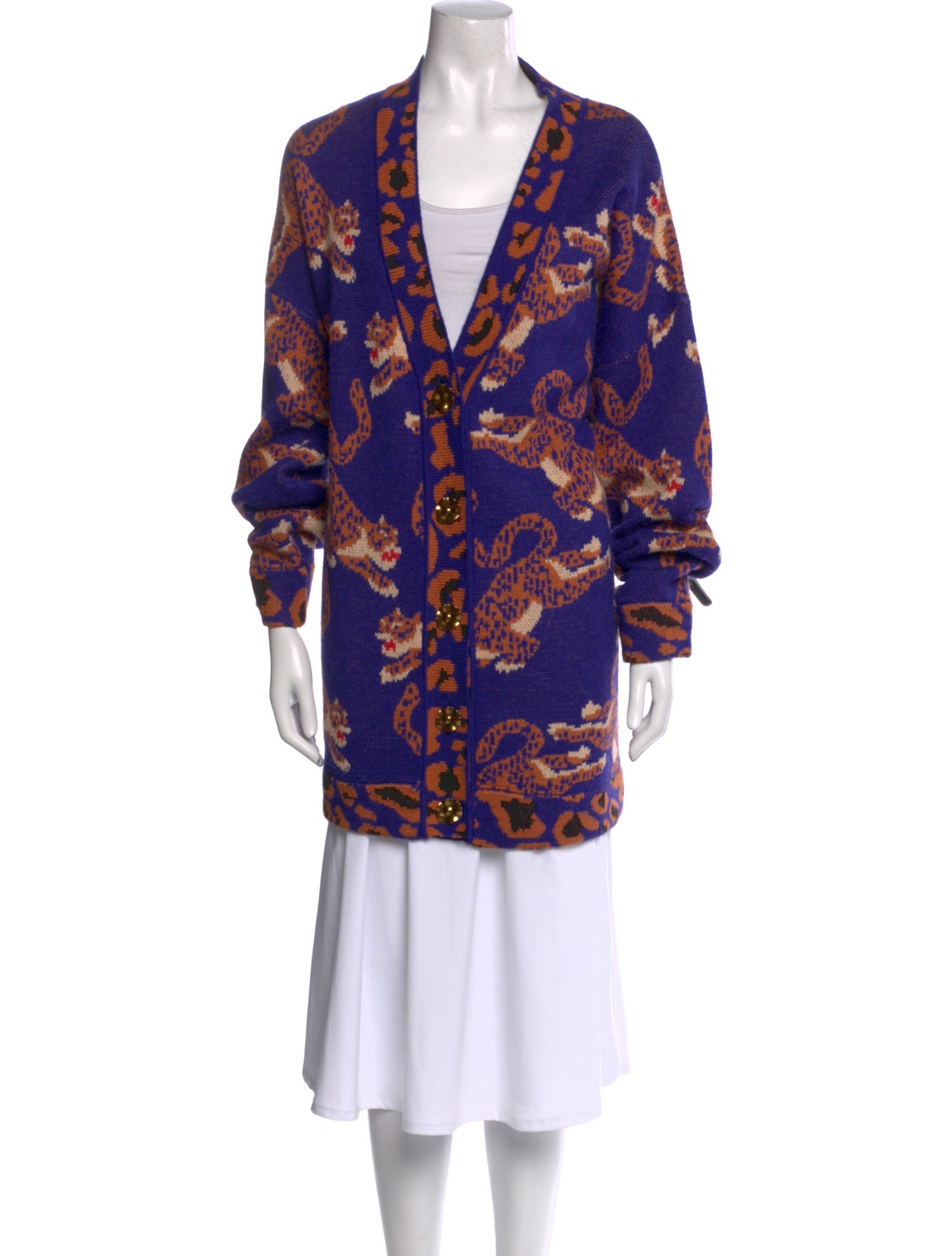 Farm Rio Printed V-Neck Sweater